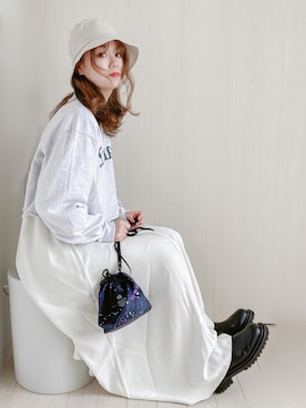 「apres jour mignon（アプレジュールミニョン）のアイテム（帽子）」を使った、honasanさん（レディース・163cm）の冬コーディネート