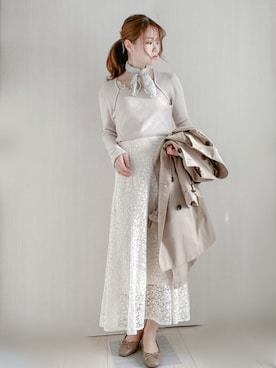 「春ニット」｜「アイテム（財布/小物）」を使った、honasanさん（レディース・163cm）の春コーディネート