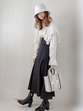 「H&M（エイチ・アンド・エム）のアイテム（ハット）」を使った、honasanさん（レディース・163cm）の春コーディネート