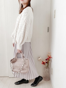 「GRL（グレイル）のプリーツスカート（スカート）」を使った、honasanさん（レディース・163cm）の秋コーディネート