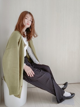 「ピスタチオ」｜「アイテム（パンプス）」を使った、honasanさん（レディース・163cm）の春コーディネート