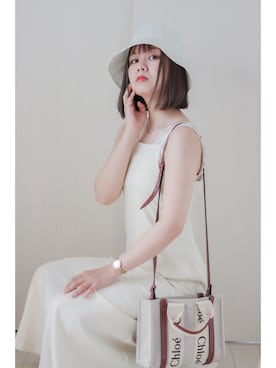 「apres jour mignon（アプレジュールミニョン）のアイテム（帽子）」を使った、honasanさん（レディース・163cm）の夏コーディネート