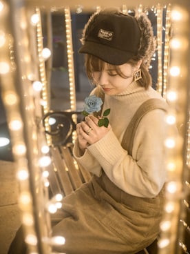 「Crisp（クリスプ）のアイテム（オールインワン・サロペット）」を使った、honasanさん（レディース・163cm）の冬コーディネート