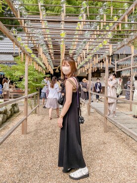 「リブタンクトップ」｜「アイテム（ワンピース/ドレス）」を使った、honasanさん（レディース・163cm）の夏コーディネート