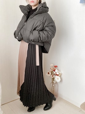 「PAGEBOY」｜「アイテム（ダウンジャケット/コート）」を使った、honasanさん（レディース・163cm）の冬コーディネート