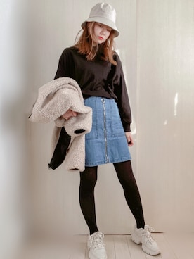 「apres jour mignon（アプレジュールミニョン）のアイテム（帽子）」を使った、honasanさん（レディース・163cm）の春コーディネート