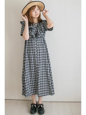 「ペーパーハット」｜「アイテム（ワンピース/ドレス）」を使った、honasanさん（レディース・163cm）の夏コーディネート