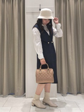 「Te chichi TERRASSE（テチチテラス）のアイテム（帽子）」を使った、Kanaさん（レディース・159cm）の秋コーディネート