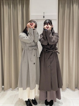 「アイテム（その他アウター、ブラウン系）」を使った、Kanaさん（レディース・159cm）の秋コーディネート