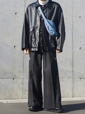 「shiki tokyo（シキトウキョウ）のアイテム（ブーツ）」を使った、Hiroさん（メンズ・176cm）の冬コーディネート