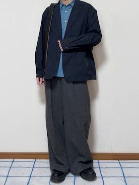 「GU（ジーユー）のアイテム（テーラードジャケット）」を使った、ひろさん（メンズ・176cm）の春コーディネート