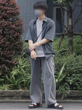 「Honeys（ハニーズ）のアイテム（ショルダーバッグ）」を使った、ひろさん（メンズ・175cm）の夏コーディネート
