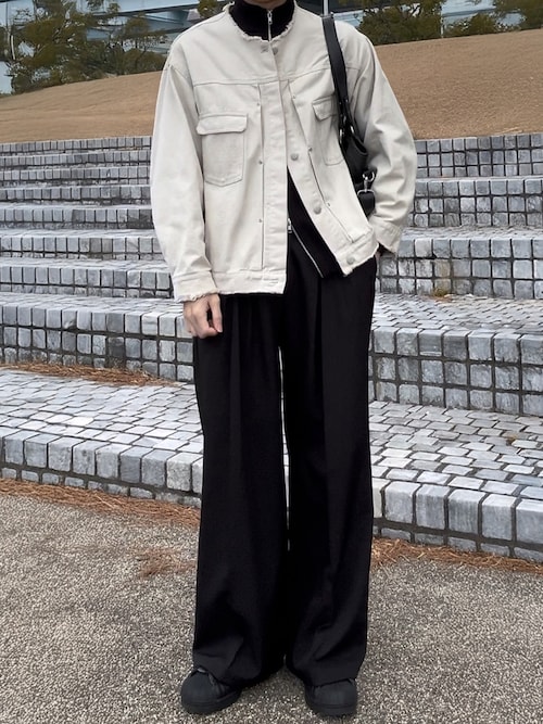 選べる5サイズ／5カラー 】ダブルタックヘビーワイドスラックス