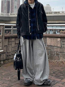 「アイテム（デニムジャケット）」を使った、ひろさん（メンズ・176cm）の秋コーディネート