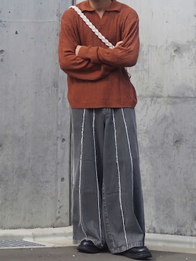 「スキッパーシャツ」｜「アイテム（その他）」を使った、ひろさん（メンズ・176cm）の秋コーディネート