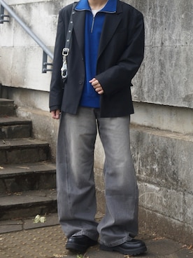 「ハーフジップ」｜ひろさん（メンズ・176cm）の秋コーディネート