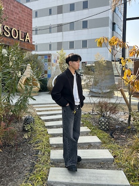 「H&M（エイチ・アンド・エム）のアイテム」を使った、masashiさん（メンズ・160cm）の冬コーディネート