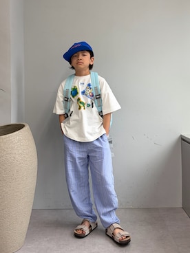 「Disney（ディズニー）のアイテム」を使った、sakusakuuuunさん（キッズ・124cm）の夏コーディネート
