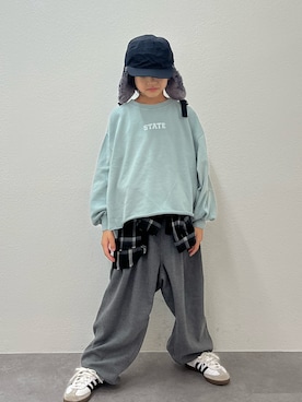 「アイテム（スウェット）」を使った、sakusakuuuunさん（キッズ・124cm）の秋コーディネート