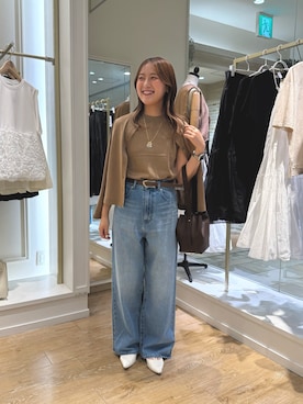 「キャメル」｜AIRIさん（レディース・157cm）の夏コーディネート