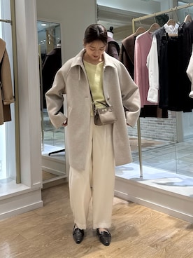 「アイテム（ステンカラーコート）」を使った、AIRIさん（レディース・157cm）の秋コーディネート