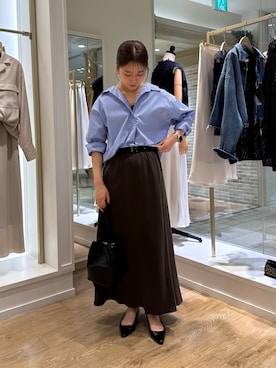 「スキッパーシャツ」｜AIRIさん（レディース・157cm）の秋コーディネート