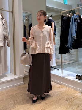 「ティアードブラウス」｜AIRIさん（レディース・157cm）の秋コーディネート