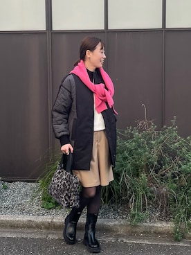「アイテム（ダッフルコート）」を使った、ishikawa.mさん（レディース・164cm）の冬コーディネート