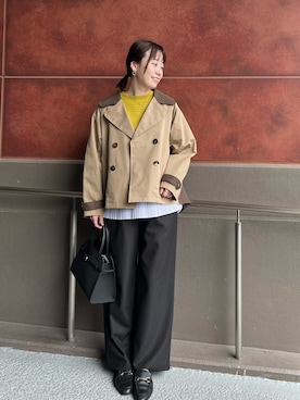 「アイテム（トレンチコート）」を使った、ishikawa.mさん（レディース・164cm）の秋コーディネート
