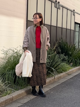 「アイテム（ダッフルコート）」を使った、ishikawa.mさん（レディース・164cm）の冬コーディネート