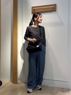 「アイテム（バレッタ/ヘアクリップ）」を使った、daimonさん（レディース・154cm）の秋コーディネート