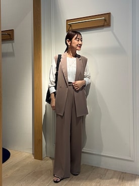 「アイテム（テーラードジャケット、イエロー系）」を使った、daimonさん（レディース・154cm）の夏コーディネート