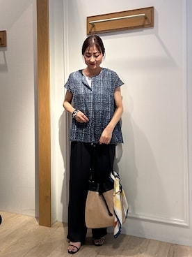 「NOLLEY'S LIGHT（ノーリーズライト）のアイテム（パンツ）」を使った、daimonさん（レディース・154cm）の夏コーディネート