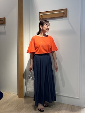 「NOLLEY'S LIGHT（ノーリーズライト）のアイテム（パンツ）」を使った、daimonさん（レディース・154cm）の夏コーディネート