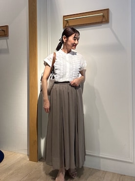 「レースブラウス」｜daimonさん（レディース・154cm）の夏コーディネート