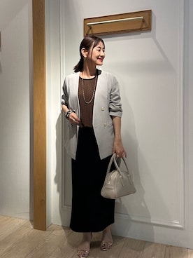 「アイテム（ノーカラージャケット）」を使った、daimonさん（レディース・154cm）の夏コーディネート