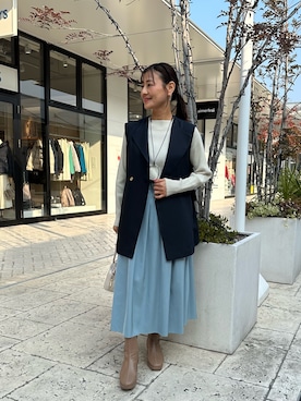 「セレモニーコーデ」｜「アイテム（スカート）」を使った、daimonさん（レディース・154cm）の冬コーディネート