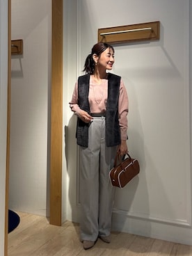 「アイテム（ブルゾン、グレー系）」を使った、daimonさん（レディース・154cm）の秋コーディネート