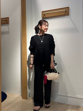 「ブラウスコーデ」｜「アイテム（アクセサリー）」を使った、daimonさん（レディース・154cm）の夏コーディネート