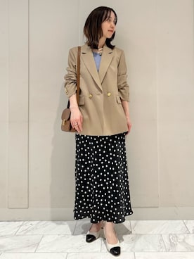 「MACPHEE（マカフィー）のアイテム（テーラードジャケット）」を使った、Fukurono_TOMORROWLANDさん（レディース・153cm）の春コーディネート