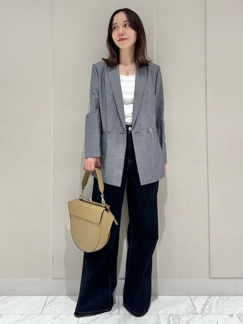 トゥモローランドコレクションストレッチダブルブレストジャケットテーラードオフィス TOMORROWLAND collection ジャケット テーラードジャケット