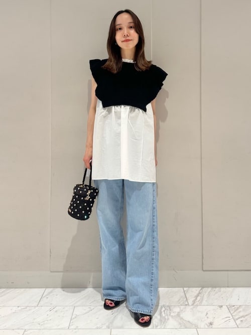 Ballsey tシャツ バルキーヤーンジャージーコンビ フリル
