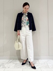 美品 ボールジィ 上質 ギマラッセル ノーカラージャケット 36 ネイビー 極美品☆Ballsey ギマラッセル ノーカラージャケット ネイビー 36