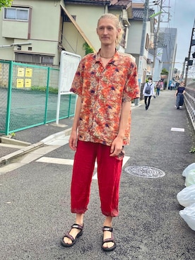 「チャイハネ（チャイハネ）のアイテム（パンツ）」を使った、Ellis🧀さん（メンズ・186cm）の秋コーディネート