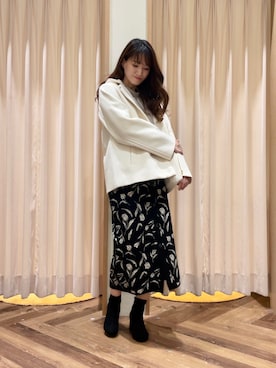 「Te chichi TERRASSE（テチチテラス）のアイテム（その他アウター）」を使った、ericoさん（レディース・159cm）の秋コーディネート