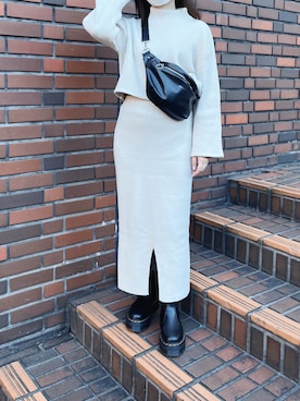 「チェルシーブーツ」｜yuさん（レディース・155cm）の冬コーディネート