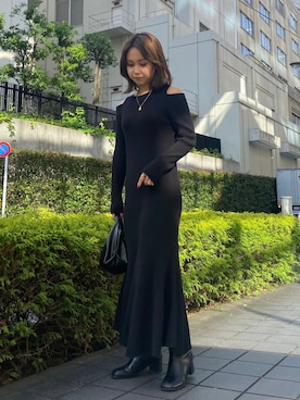 「肌見せ」｜Kannaさん（レディース・153cm）の秋コーディネート