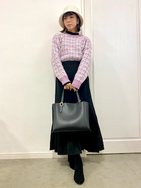 「Te chichi TERRASSE（テチチテラス）のアイテム（帽子）」を使った、あるさん（レディース・156cm）の秋コーディネート