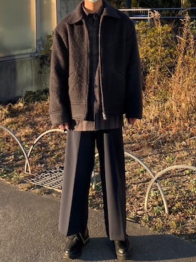 「RYO TAKASHIMA（リョウタカシマ）のアイテム（パンツ）」を使った、Aki4649さん（メンズ・173cm）の冬コーディネート