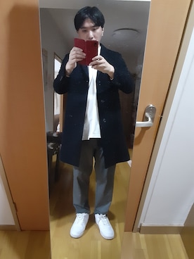 「アイテム（チェスターコート）」を使った、たろはん8さん（メンズ・172cm・30代）の秋コーディネート